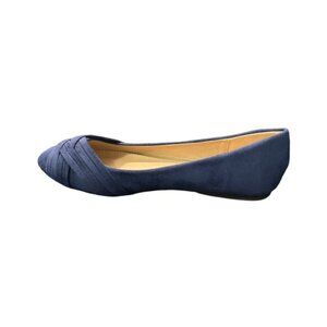 NWT Ollio Navy Blue Faux Suede Ballet Flats Size 9